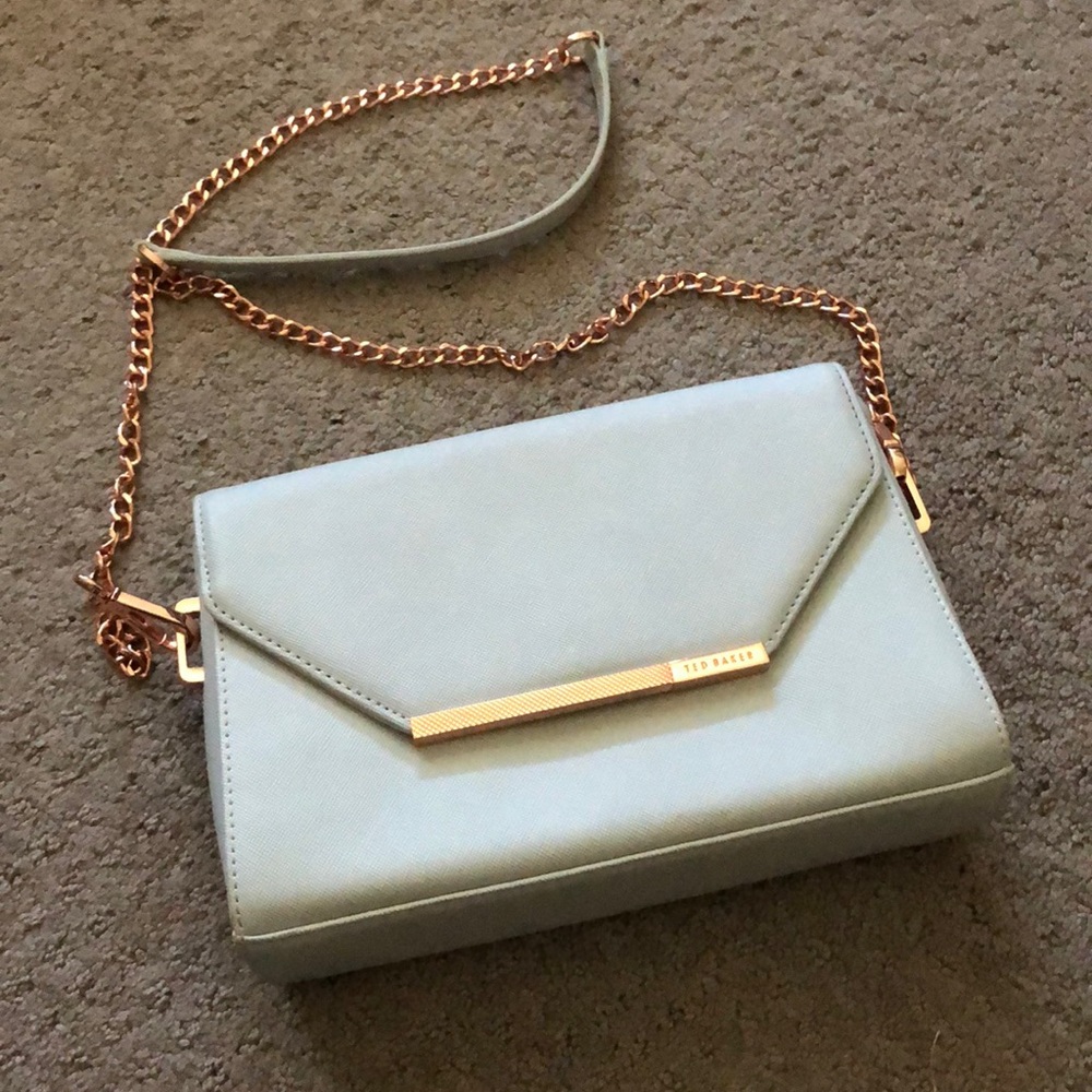 Ted Baker light gray cross body purse